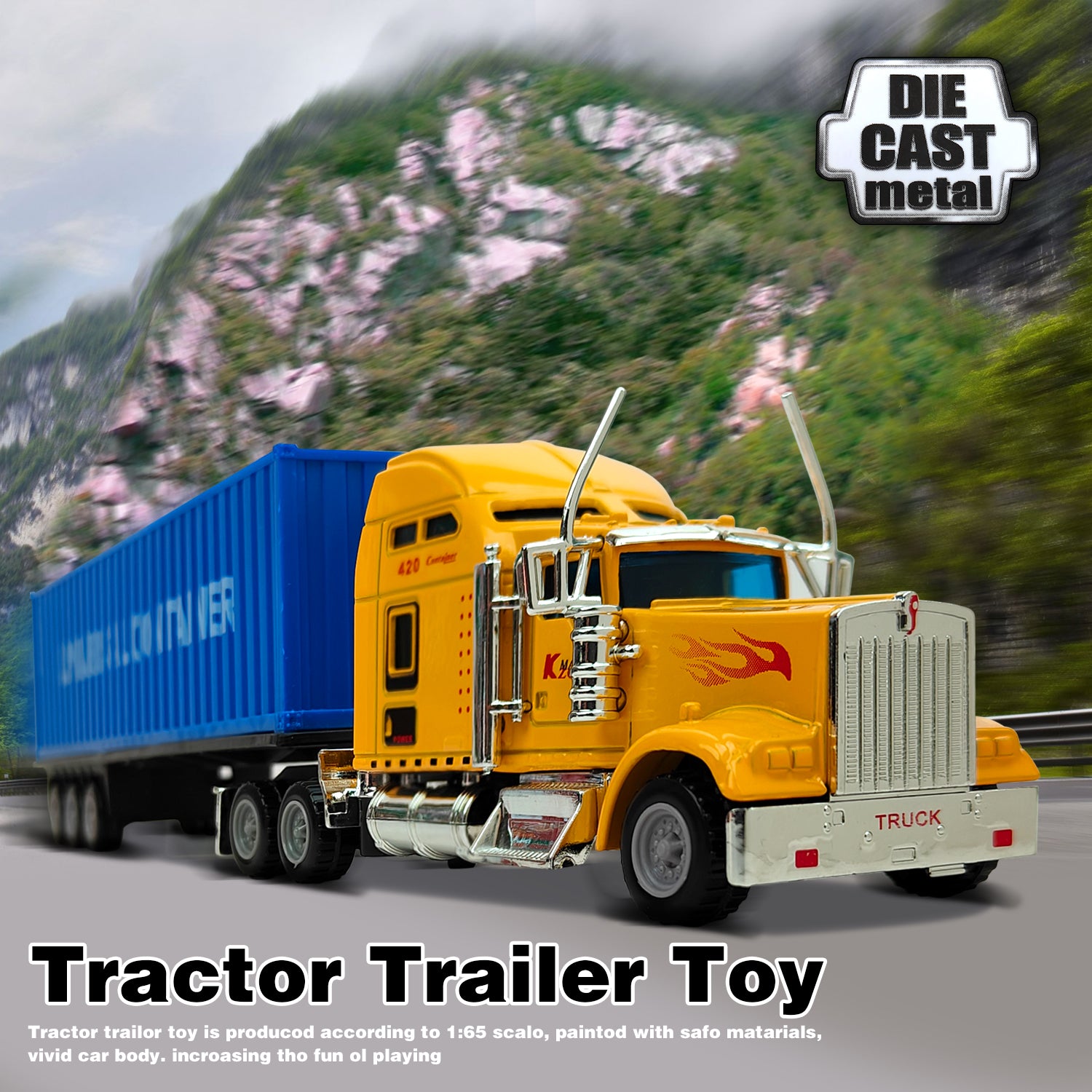 Aluminum Alloy + Plastic Simulation Container Truck Children Engineering Vehicle Toy Aluminum Alloy + Plastic Simulation Container Truck Children Engineering Vehicle Toy